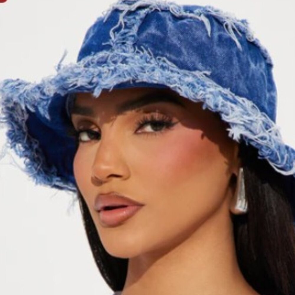 NWT Frayed Sexy Denim Bucket Hat